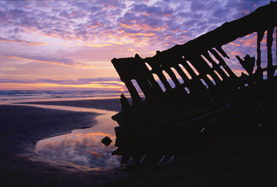 Peter Iredale Shipwreck, Sunset, Astoria, Oregon, June 2001
