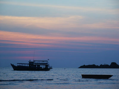 Sunset and Boats, Ko Chang, Thailand, February 2004