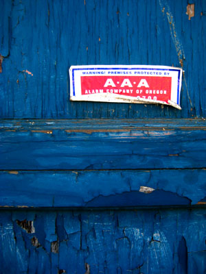 Blue Door, AAA Alarm Company, Portland, OR, December 2007