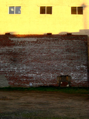 Vacant Lot, Brick Wall, Office Windows, Portland, OR, December 2007