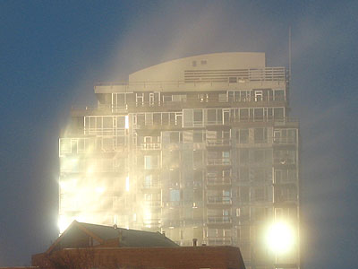 Benson Tower at Sunrise in Fog