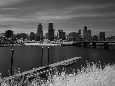 Boat Dock, Downtown Portland Skyline