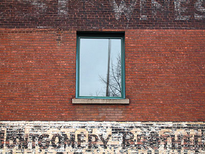 Brick Wall, Window, Old Paint