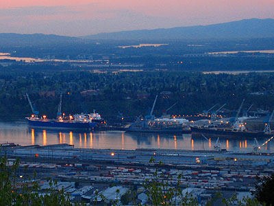 Docked Boats on Willamette, Sunset 2