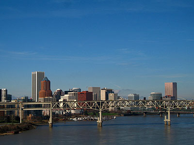 Downtown from Ross Island Bridge