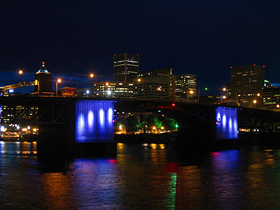 Downtown Portland, Morrison Bridge Lights