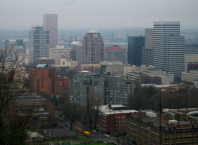 Downtown Skyline in Haze, Facing NE