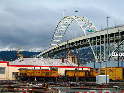 Fremont Bridge and Train