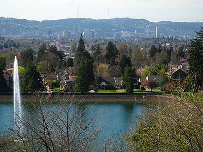 Mt Tabor Reservoir, Downtown Skyline