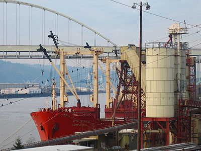 Ship Loading from Broadway Bridge
