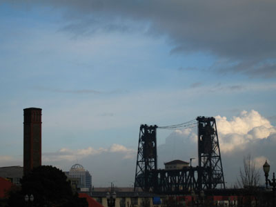 View East to the Steel Bridge