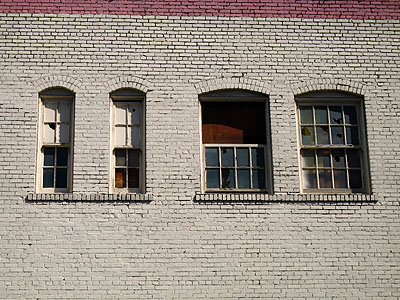 White Brick Wall, Broken Windows, Portland, Oregon, April 2007