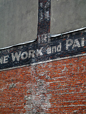 Work & Paint, Painted Brick, Portland, Oregon, May 2007