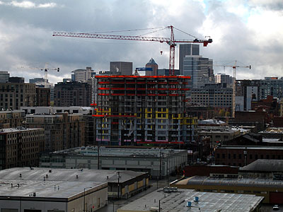 Wyatt Condos Construction, Portland Skyline