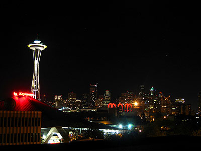 Space Needle, Downtown Seattle at Night